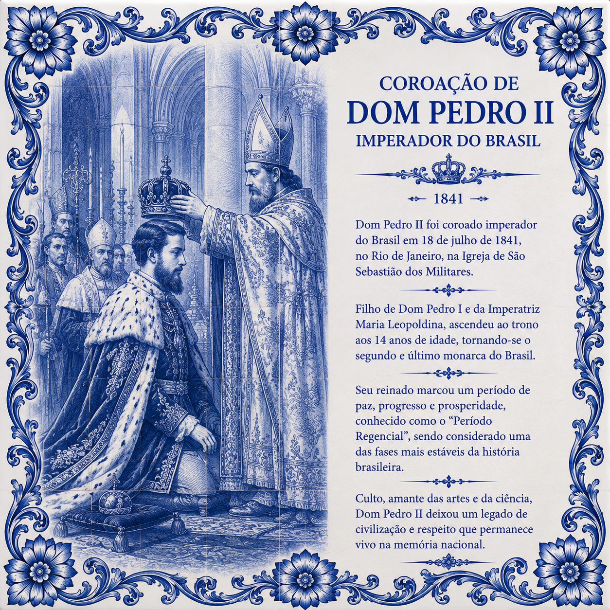 Azulejo Coroação de Dom Pedro II – 15 × 15
