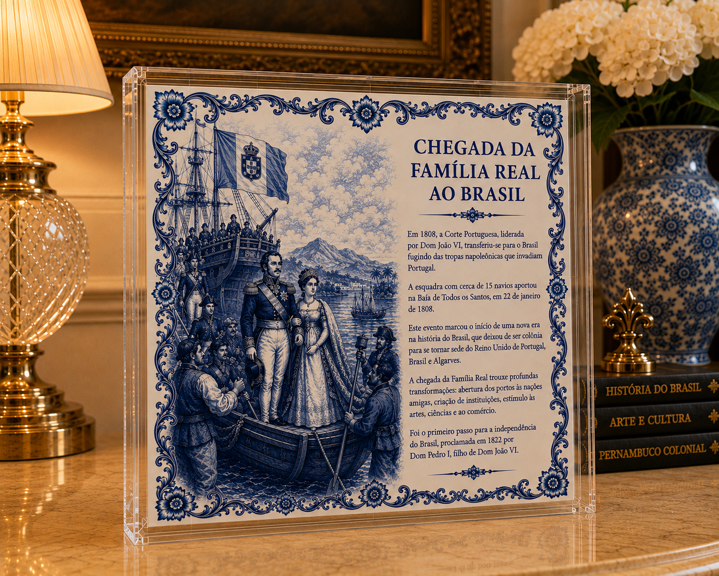 Azulejo Chegada da Família Real ao Brasil – 15 × 15 - Imagem 2