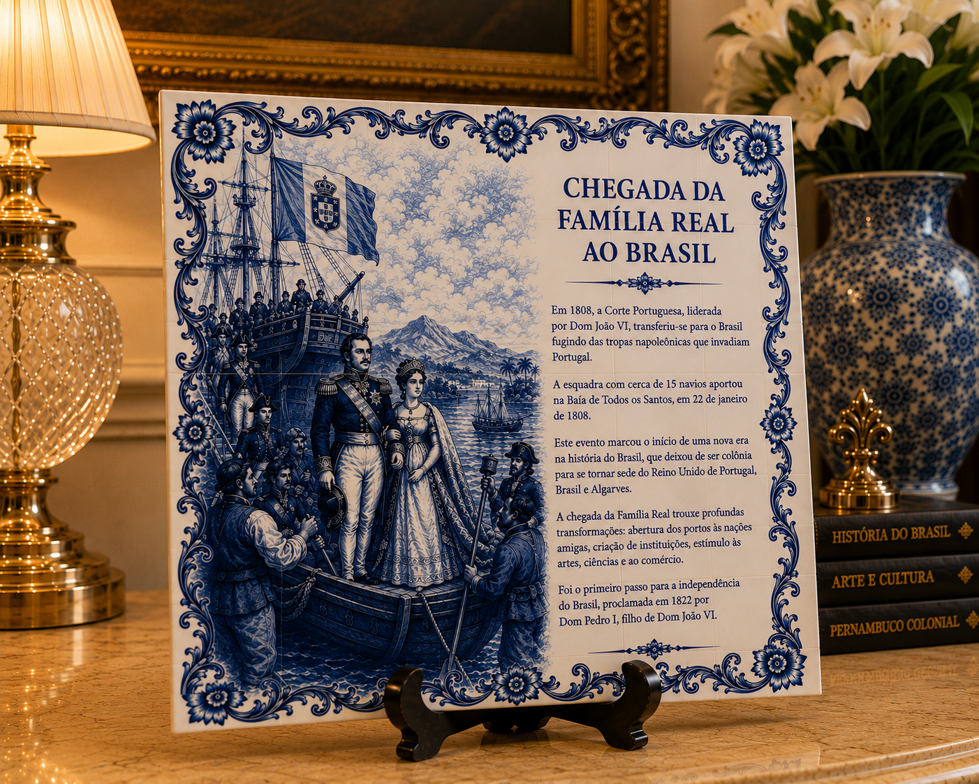Azulejo Chegada da Família Real ao Brasil – 15 × 15 - Imagem 3