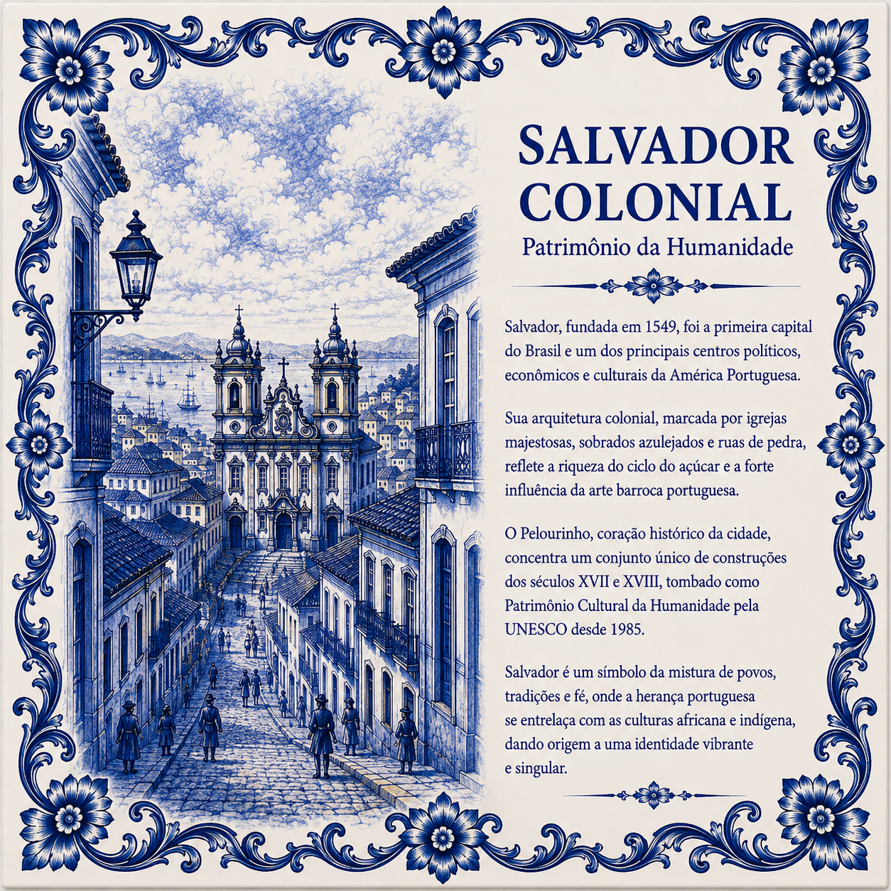 Azulejo Salvador Colonial – 15 × 15
